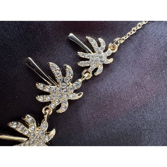 Lilly Pulitzer Dainty Goldtone Palm Tree CZ Short Statement Necklace 16" NEW - Picture 5 of 11